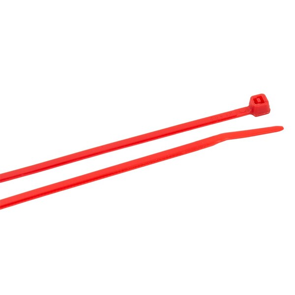 Forney Cable Tie, 4 in L, 3/4 in Max Bundle Dia., Red, Nylon 6/6, 18 lb Strength, 100 PK 62003 - main